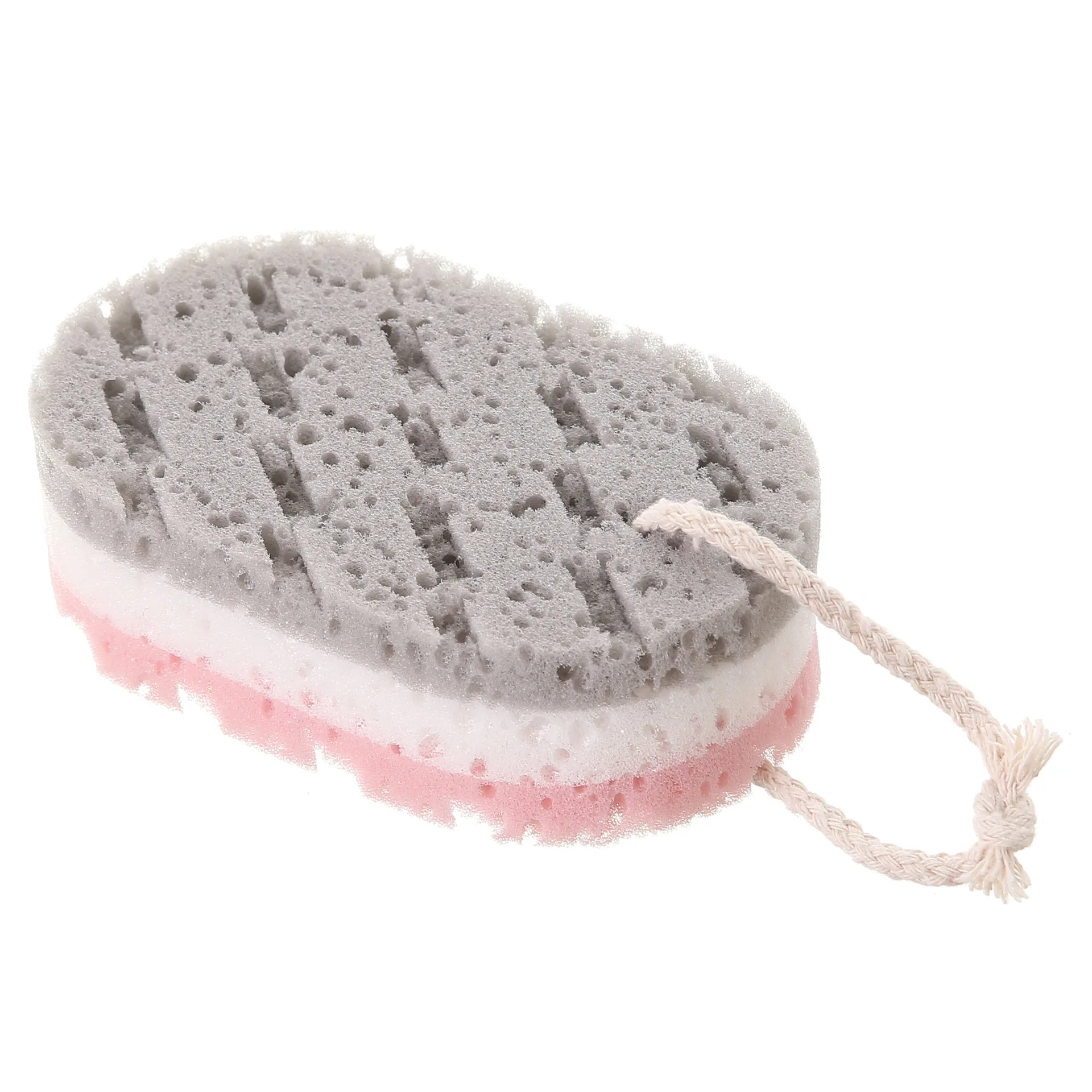 Esponja exfoliante de tres capas para baño, cepillo de masaje para exfoliación corporal, cepillo de esponja corporal, accesorios de baño