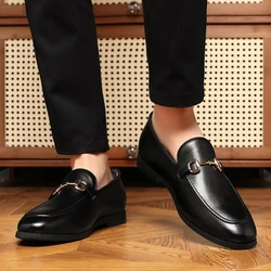 2024 hot selling men's fashion loafers, single foot casual business office formal wear gentlemen's banquet social shoes