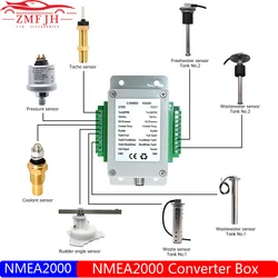 NMEA 2000 Multifunction Converter Connect Up to 18 Sensors 0-190 ohm CX5003 NMEA2000 Converter For Boat Yacht Marine Sensor