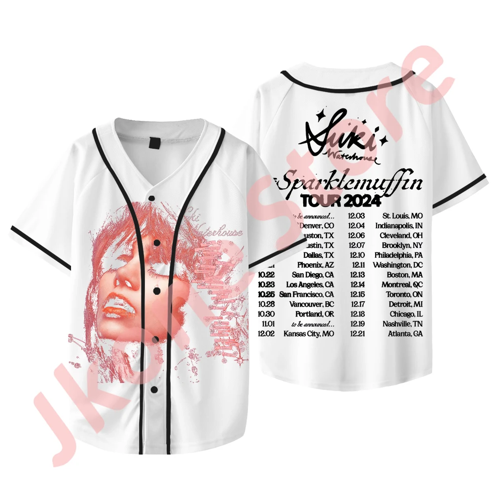 Suki Waterhouse Sparklemuffin Tour 2024 Merch Baseball Jacket Tee Cosplay Women Men Fashion Short Sleeve T-Shirts