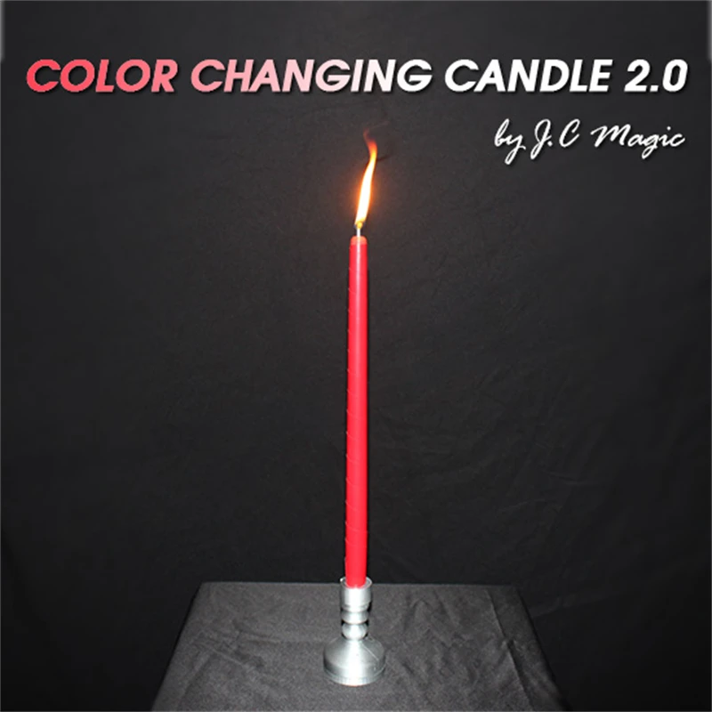 Color Changing Candle 2.0 By J.C Magic Tricks Red Candle Change to White Candle Vanish Magia Stage Gimmicks Illusions Mentalism