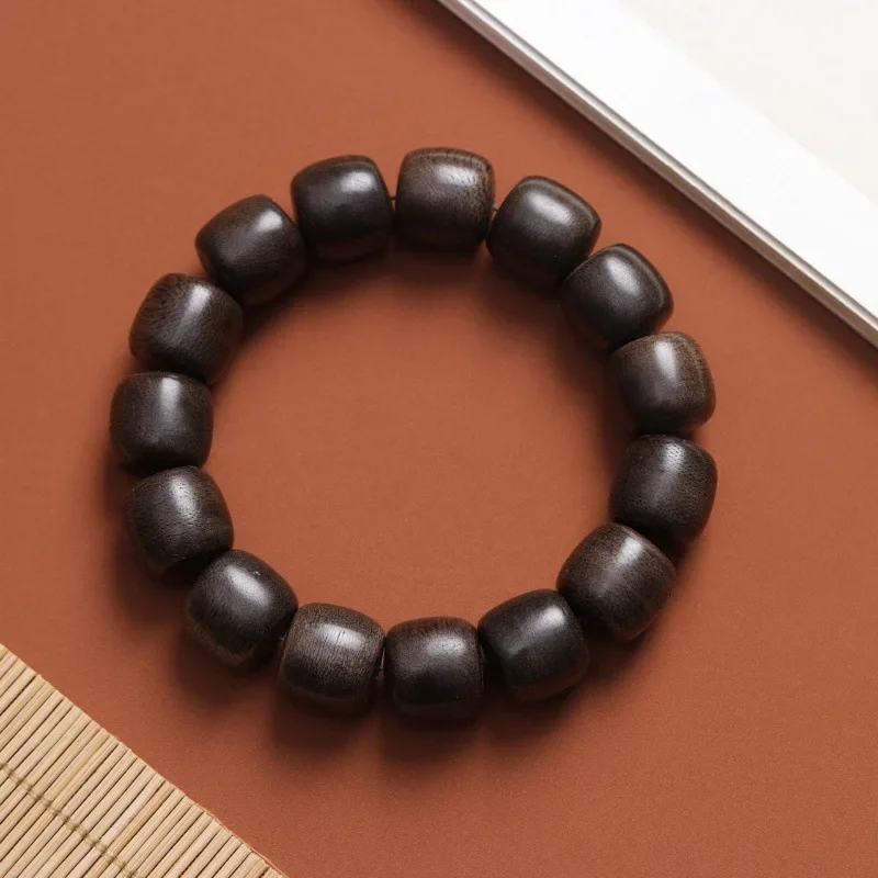 Natural Brunei Authentic Agarwood Wholesale Buddha Beads Rosary Single Circle Bracelet Old Materials