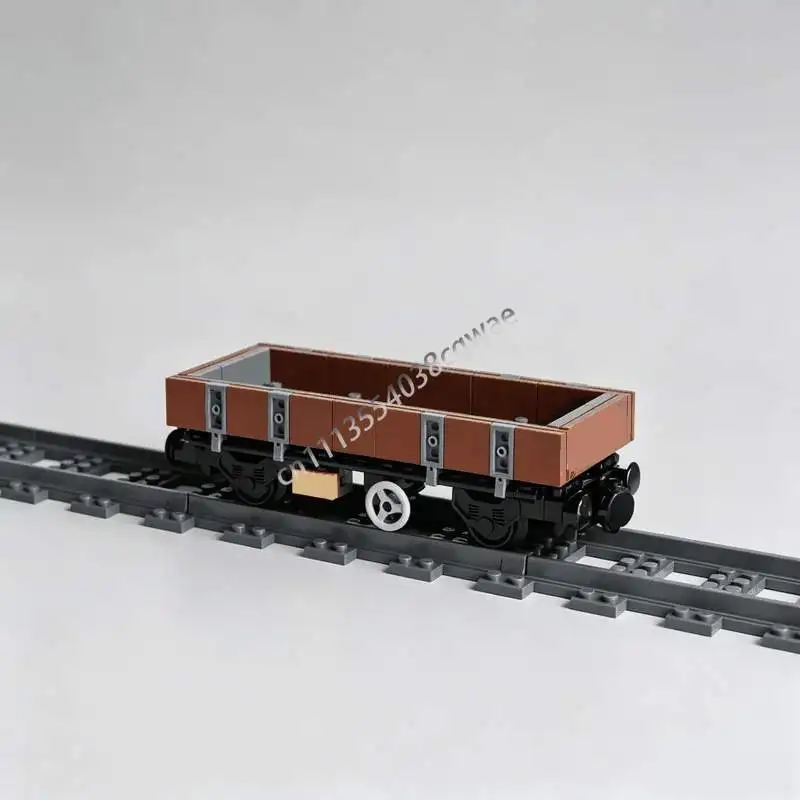 111-teiliges französisches Flatcar-Wagen-Modell, MOC-Zugwagen-Modell, individuelles Puzzle, DIY-Bausatz, beliebtes Geschenk, Ausstellungsstück
