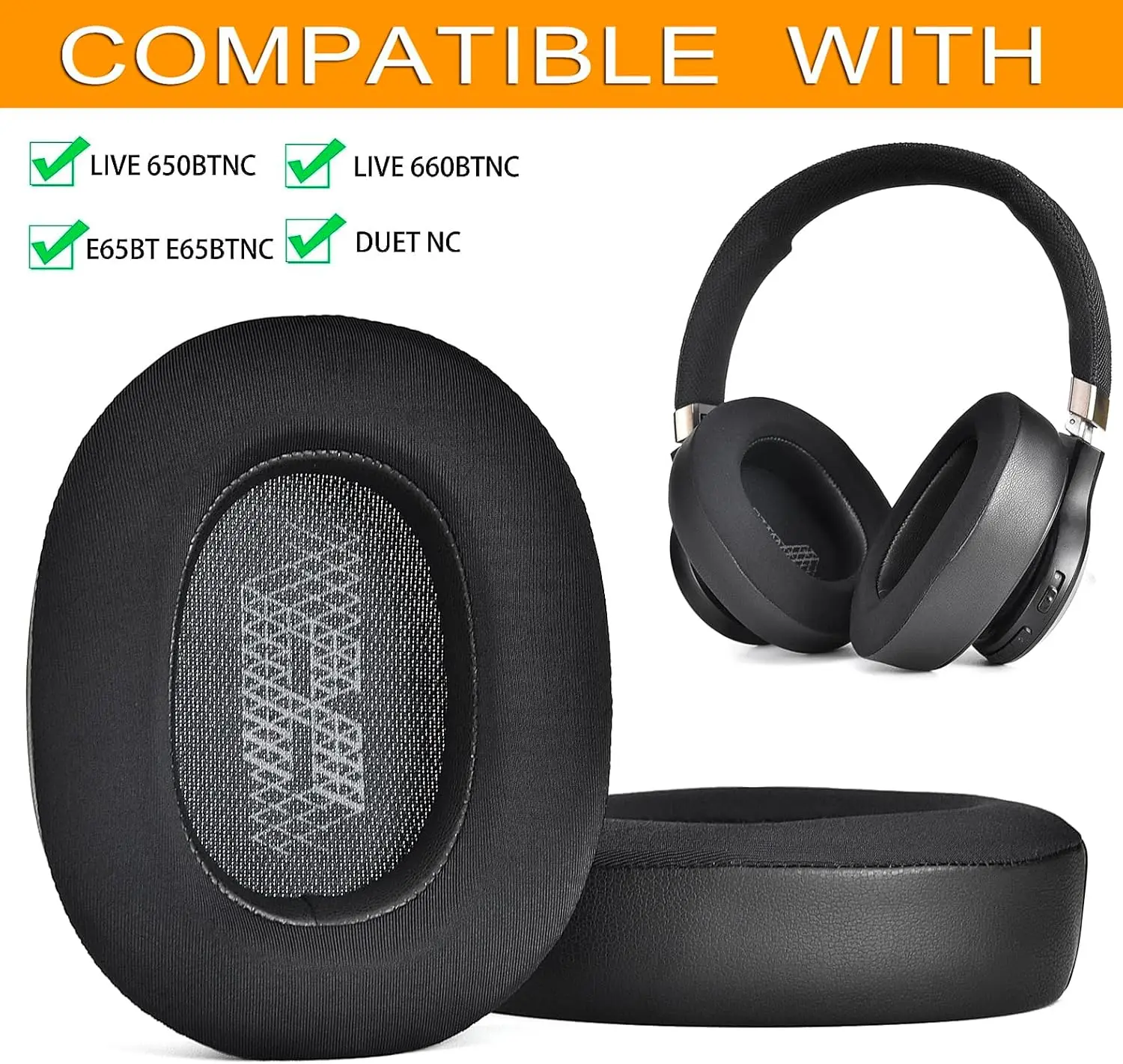 Live 650 BTNC E65BTNC Cooling Gel Ear PadsReplacement Cushions Compatible with JBL E65 E65BTNC / Duet NC/Live 650BTNC Live 660