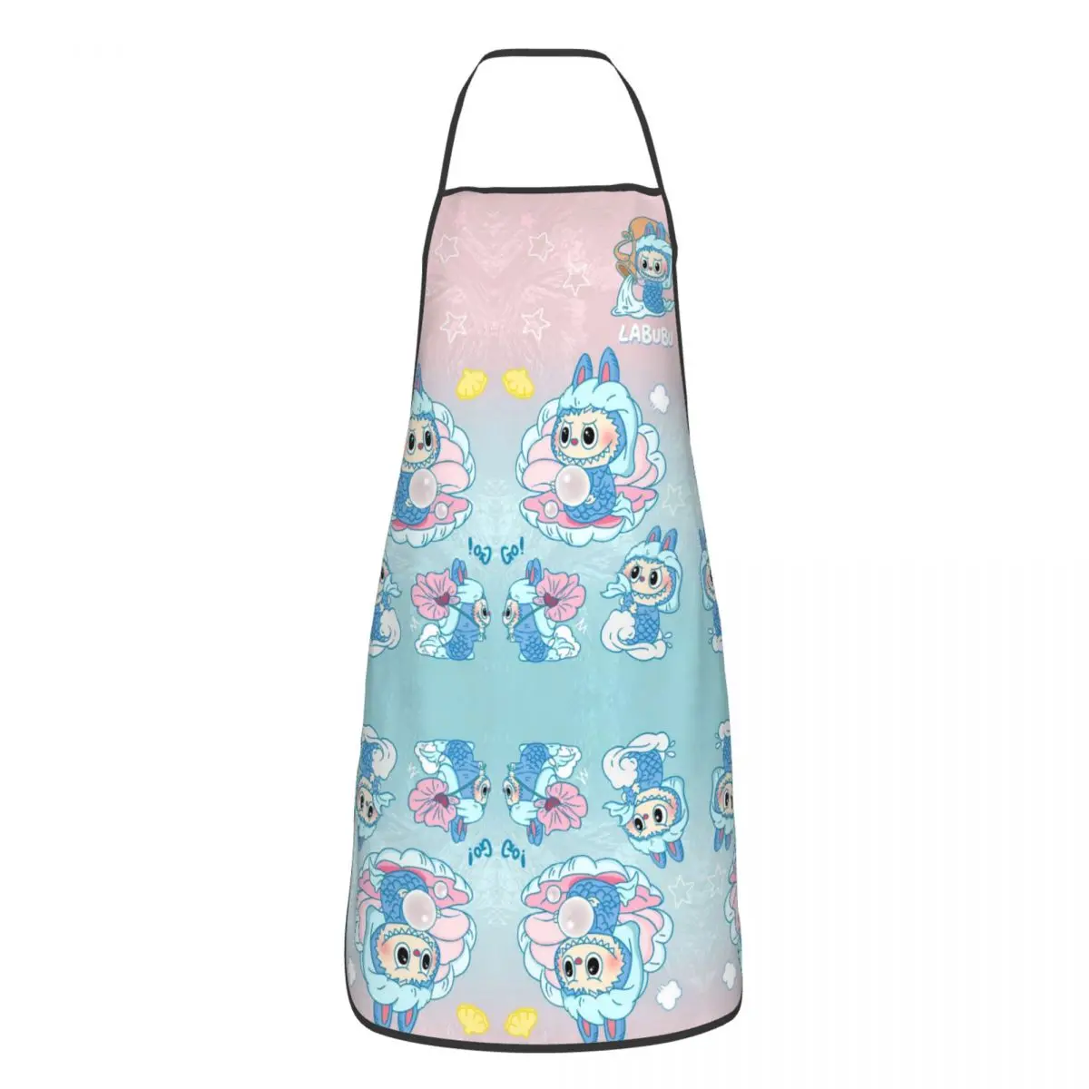 Custom Bib L-Labubues Cute Apron Men Women Unisex Adult Chef Cooking Kitchen Tablier Cuisine Painting