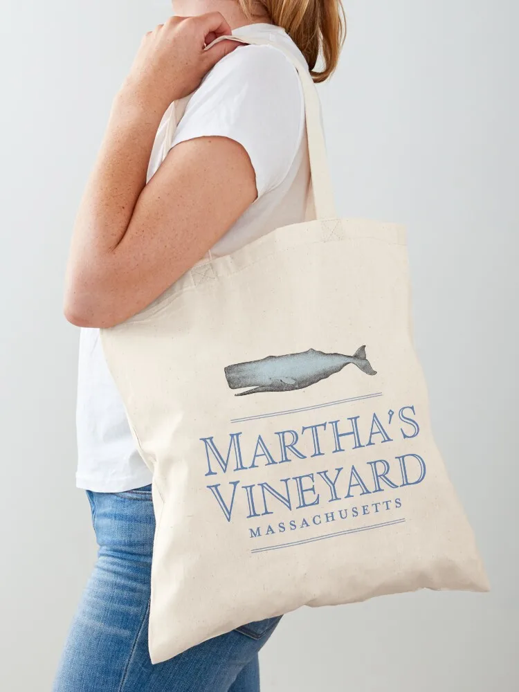 

Martha's Vineyard Massachusetts Vintage Whale Design Tote Bag tote bags aesthetic custom canvas bag large size bags