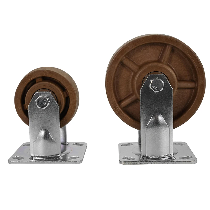 8 inch High-temperature resistant swivel casters, brown industrial heavy-duty casters, directional casters, handcart and flatbed