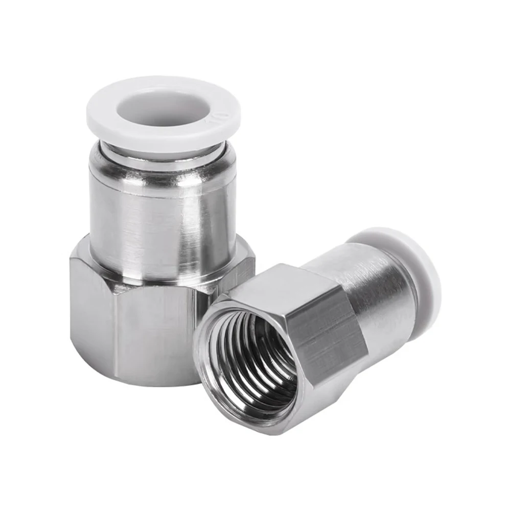 PCF White Pneumatic Quick Connector 1/8 3/8 1/2 1/4 M5 BSP Internal Thread Connector PU Tracheal Hose 4 6 8 10 12mm PCF6-02 8-03