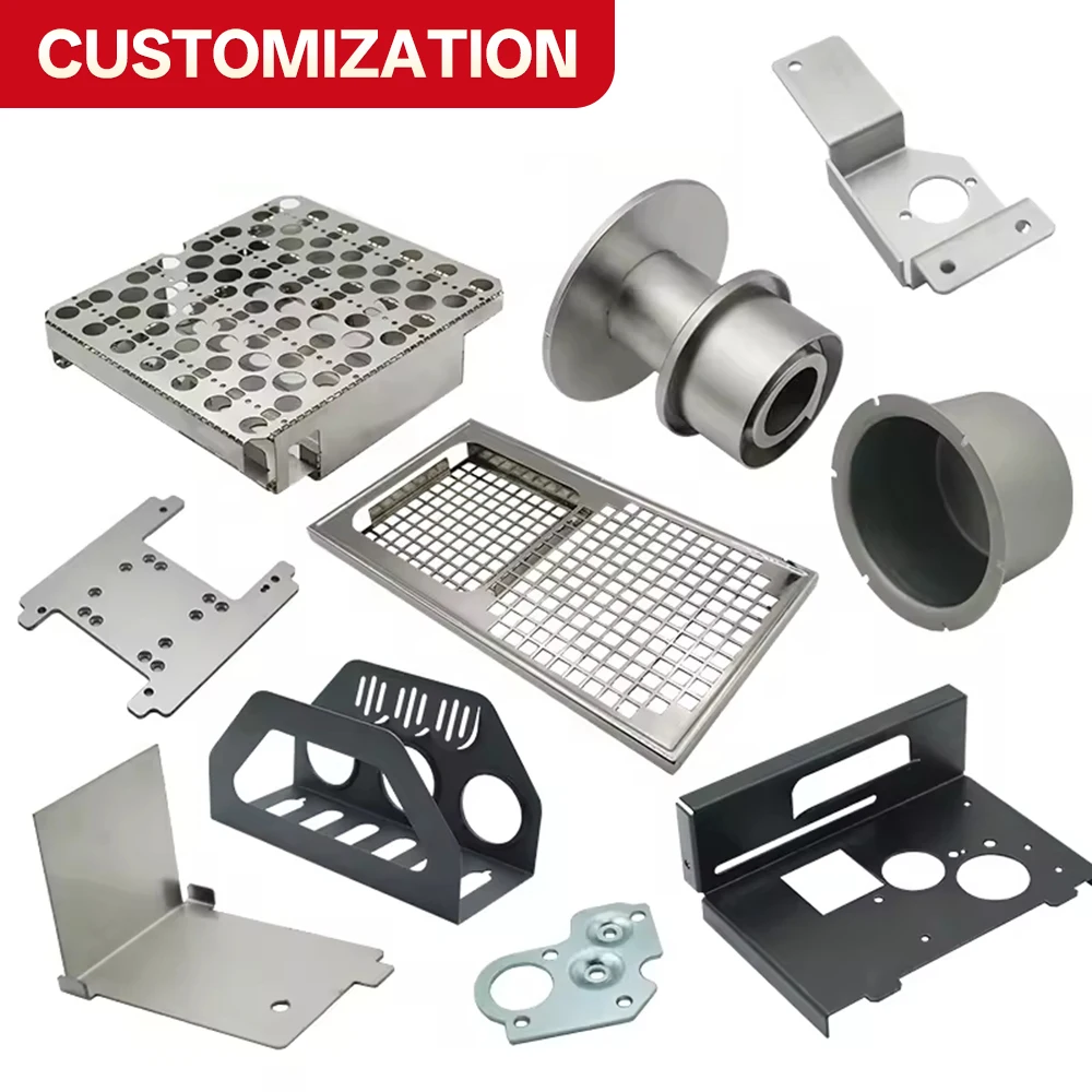 Custom CNC-machined aluminum alloy precision stamping parts with bending and welding for industrial equipment-specific metal