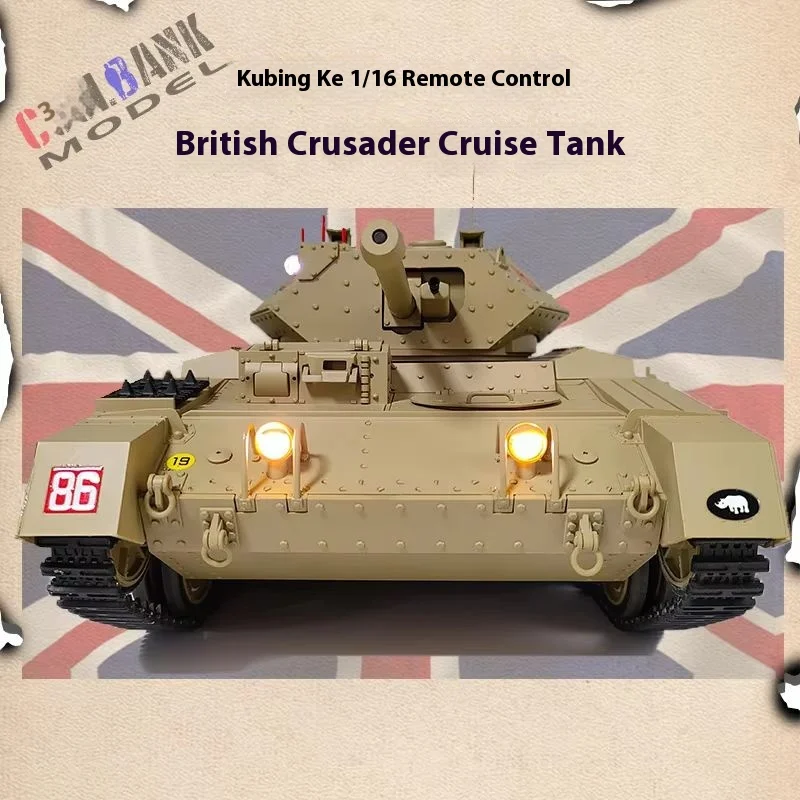 Coolbank 1/16 Scale British Crusader Tank Remote Control Military Model Toy with Sound Light Smoke Features RC Tank Toy