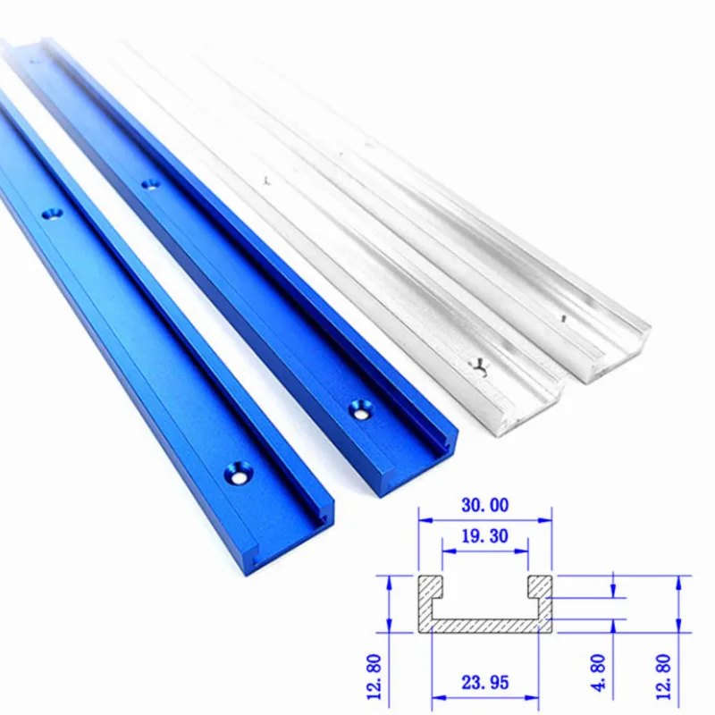 Inglete de ranura en T para carpintería tipo-30, sierra de mesa de aleación de aluminio para carril guía, banco de trabajo, herramientas de bricolaje, 100-800mm