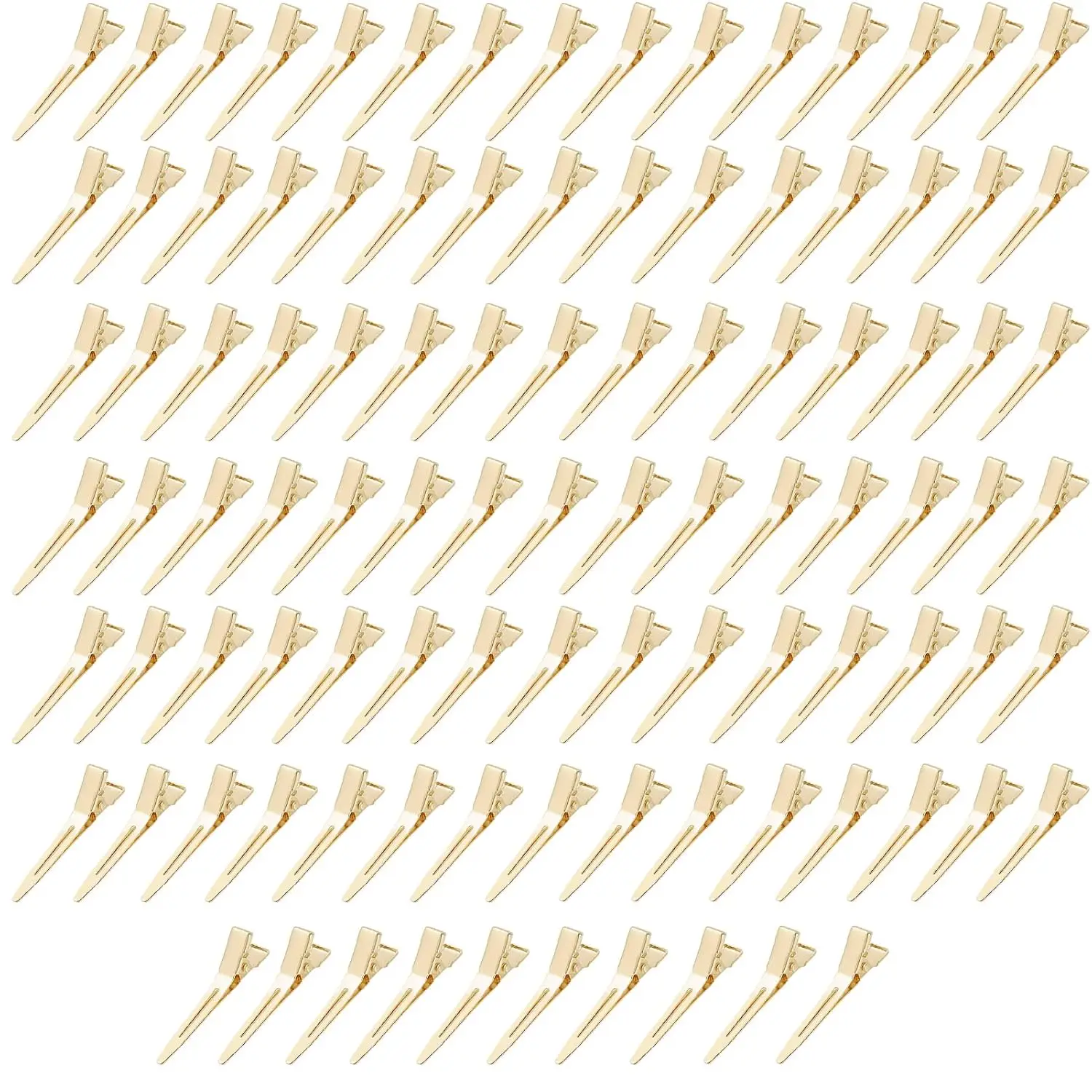 Hair Want 100Pcs Single Prong Curl Clips Black Curl Pins Duckbill Clips Metal Alligator Clips for Hair Extensions Styling