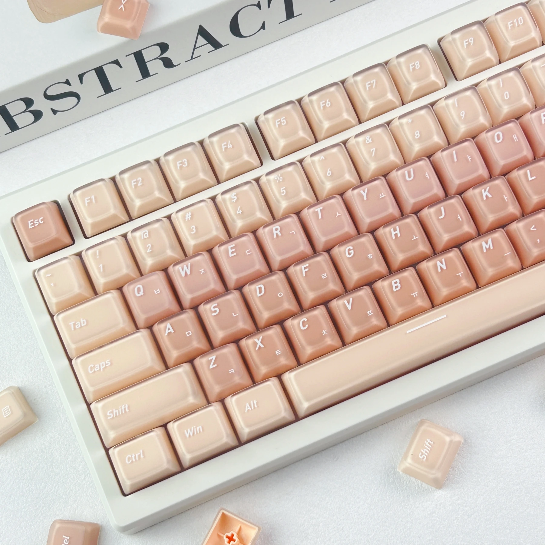 MAIMOOO Korean/Russian Keycap Cherry Profile Liquid Foundation 2.0 Matte Jelly Texture Pudding Keycaps for Mechanical Keyboard