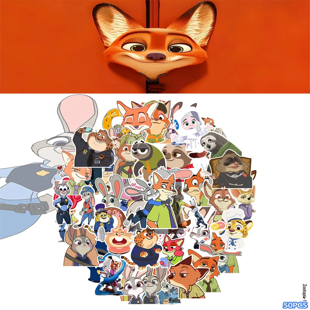 

50PCS Cartoon Zootopia Stickers Cute Decals DIY Diary Laptop Luggage Skateboard Graffiti Decals Classic Kid Toy Christmas Gifts