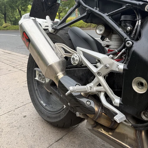 Imagen 2 del producto Cubierta de protección térmica para tubo de escape de motocicleta, fibra de carbono S1000R, carenado Protector de escape para BMW S1000 R 2021-2023 2024