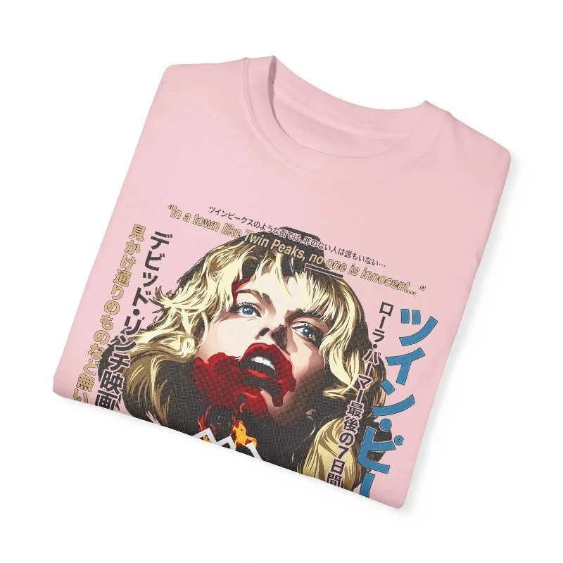 Twin Peaks Fire Walk With Me, T-Shirt im japanischen Filmplakat-Stil, David Lynch T-Shirt, Laura Palmer Retro 90er-Film-T-Shirt. – Detail 4