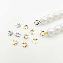 10pcs Brass End Bead Tip Double Hole Connector Rings End Caps For Necklace Bracelet Jewelry Making Accessory 5.5mm Dia.