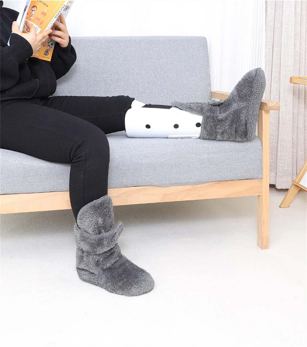 1 pair Autumn Winter Ankle Protection Cold-proof Socks Men Women Middle-aged Elderly Indoor Home Protector Warm Floor Sock Cover