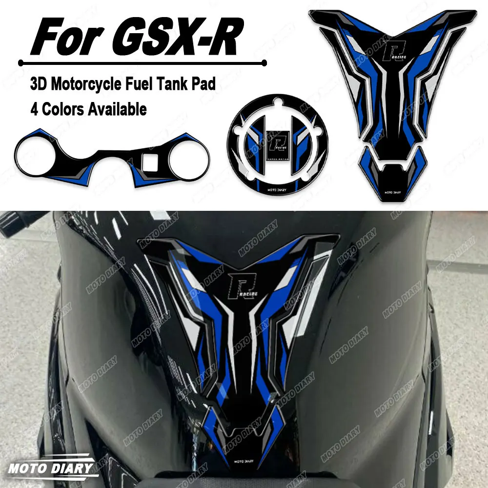 

Для GSXR GSX‐R 600 750 1000 K1 K3 K5 K6 3D мотоциклетная накладка на бак с тройным деревом, рулевой стержень, вилка, зажим, наклейка, защитная наклейка на бак