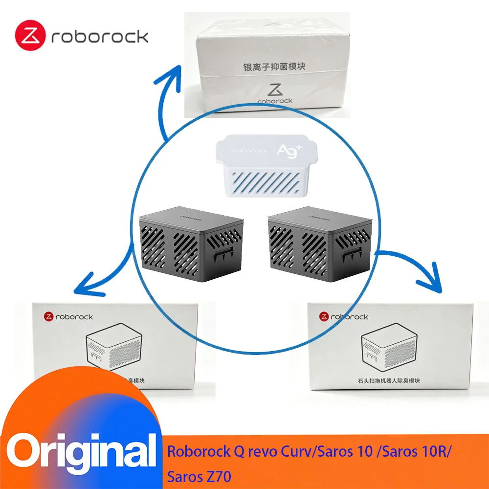 Original Ag+ Silver Ion Bacteriostatic Deodorization Module Kit for Roborock Q revo Curv,Saros 10, Saros 10R, Saros Z70 Robot