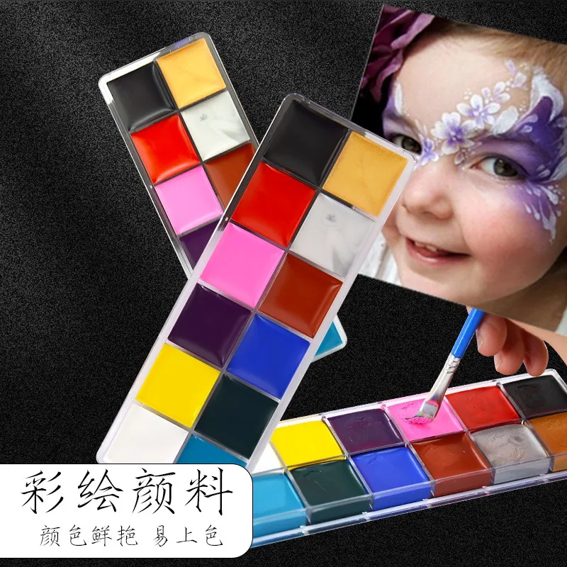 Colors Make up eye Face Body Art Paint kit with brush pen Water Based Painting Party Fancy Dress Beauty Makeup pintura facial