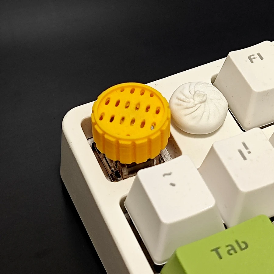 Cute Stuffed Bun Keycap For Mechanical Keyboard Personality Artisan Key Caps 3D Magnetic Decorative Gifts