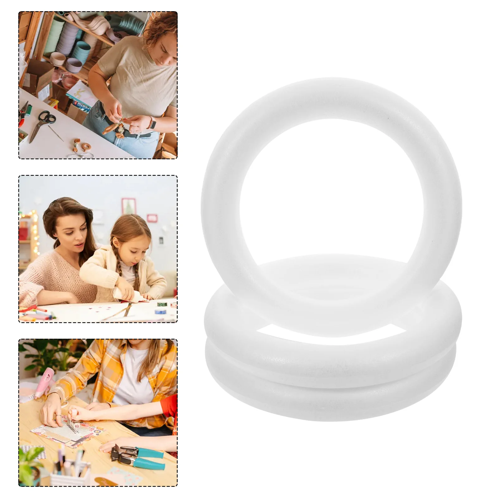 

3 PCS Kids Rings for Girls Child DIY Accessory Painting Supplies Circular Christmas Model