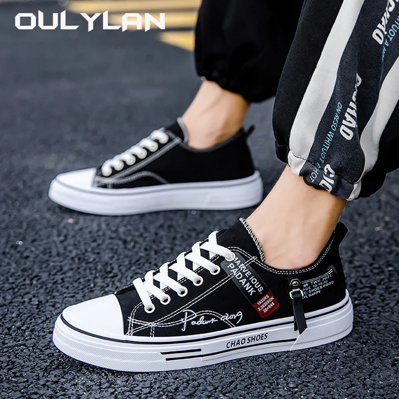 Men's Canvas Shoes Summer Men's Casual Cloth Shoes 2024 Breathable Classic Style Trendy Black White Lightweight Low Top Board Sh