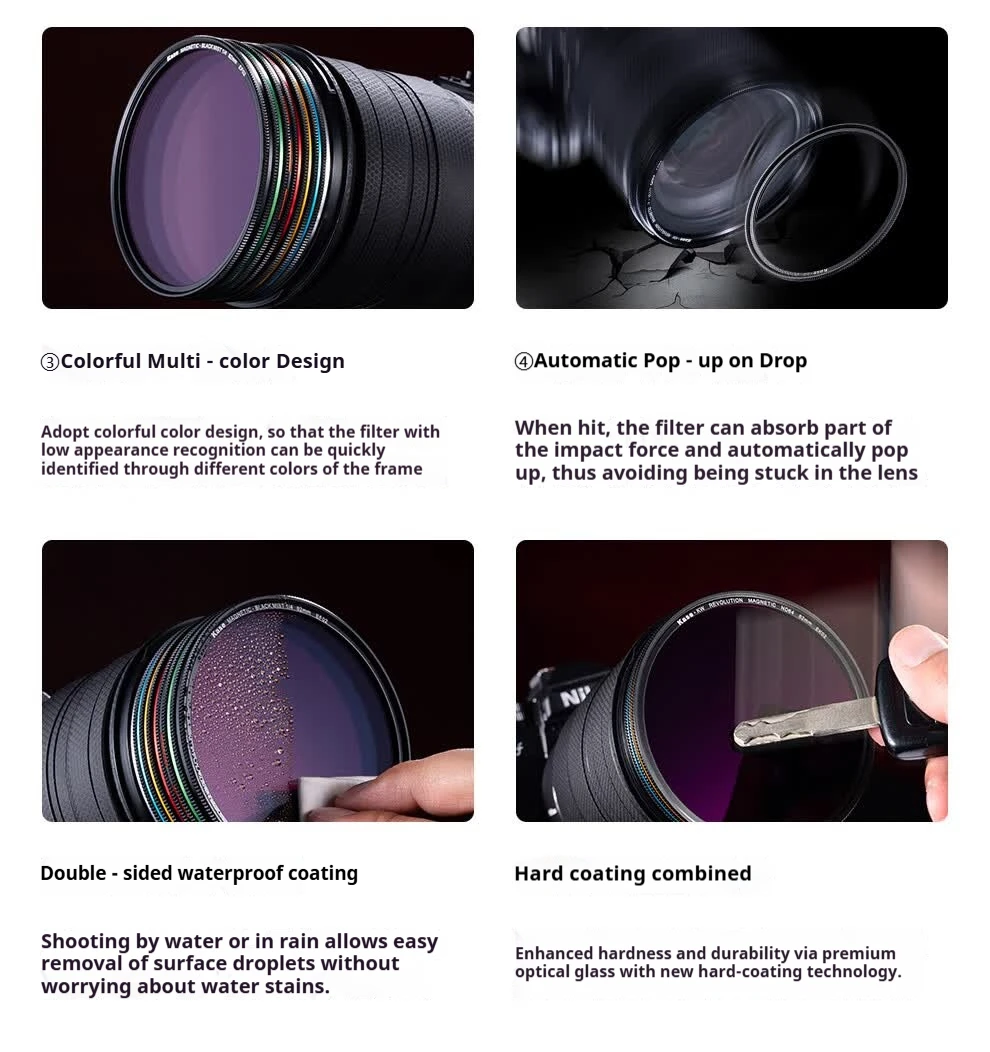 Kase Wolverine II Magnetischer CPL Polarisationsfilter: Hochdurchlässiger, Reflexionsarmer Filter für Landschaftsfotografie – Detail 3