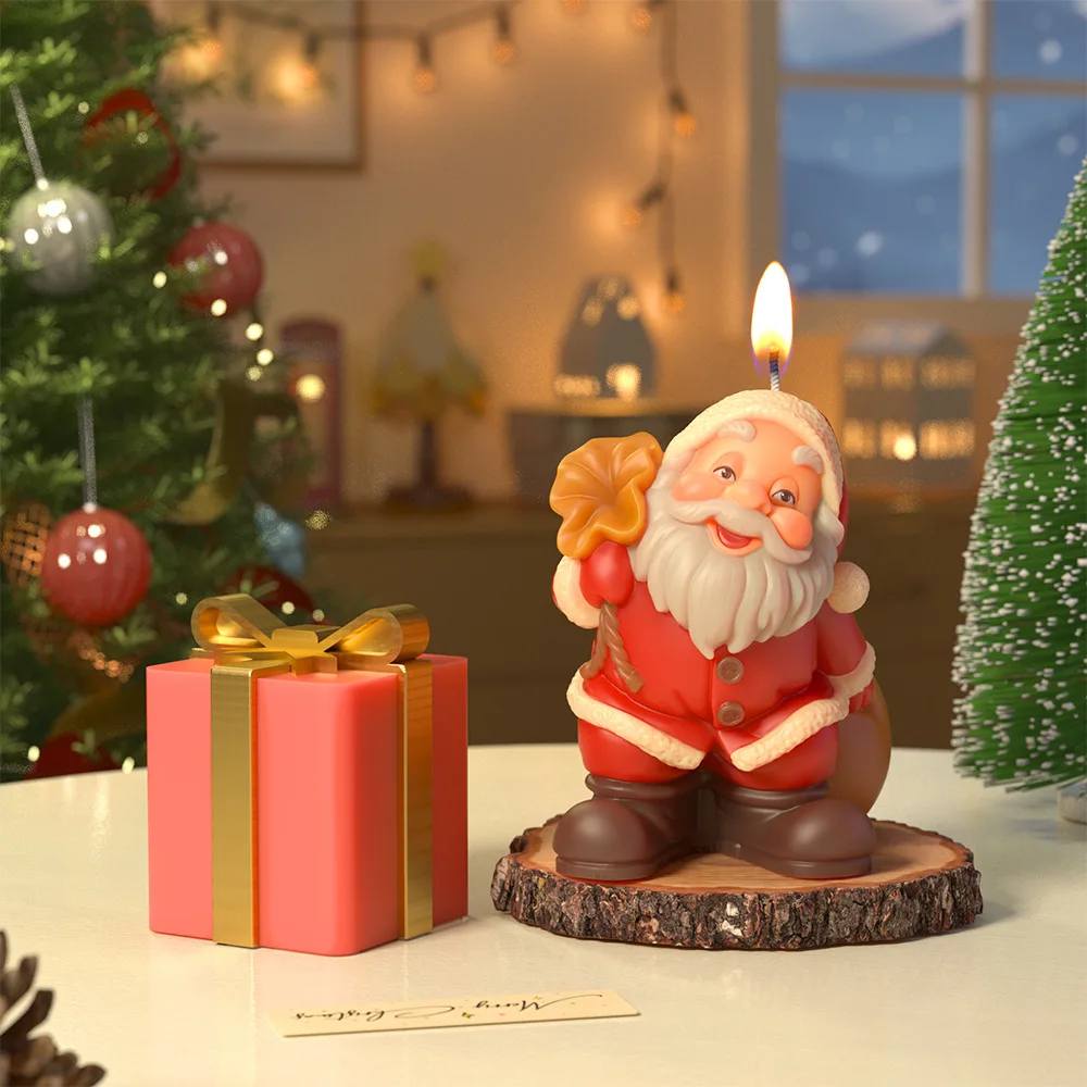 Formy silikonowe do żywicy epoksydowej DIY, pudełka na prezenty świąteczne, świeczniki, ozdoby, Święty Mikołaj, świeczki, dekoracje do domu