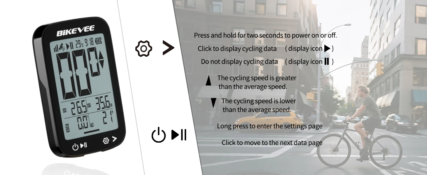 Fahrradcomputer GPS Wireless Radfahren Kilometerzähler Stoppuhr Tracker LCD-Bildschirm mit Hintergrundbeleuchtung Halterung Fahrradzubehör – Detail 6