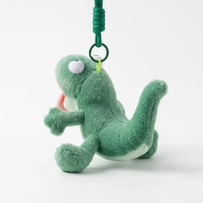 Green Frog Plush Keychain with Sticking Tongue Soft Stuffed Animal Keyring Cute Bag Pendant for Backpack Car Gift for Kids view 5