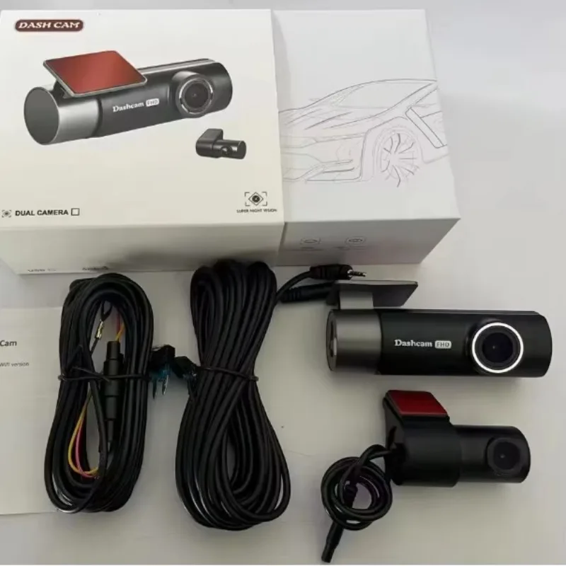

Car recorder 2 channel high definition camera WIFI dual lens instrument panel cam 130 + 110 wide angle car black box