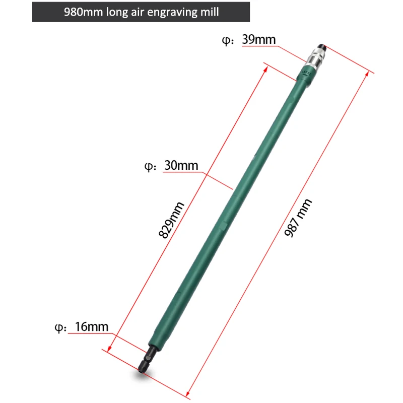 Pneumatic Grinding Wheel Engraving Grinder Hand-held Elongated Grinding and Polishing Straight Air Grinder S40-780/980