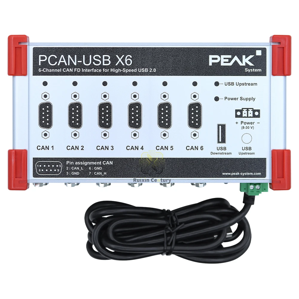 FOR PEAK-System PCAN-USB X6 IPEH-004062 6-Channel CAN FD Interface D-Sub 12Mbit/s USB 2.0 Windows Linux Genuine