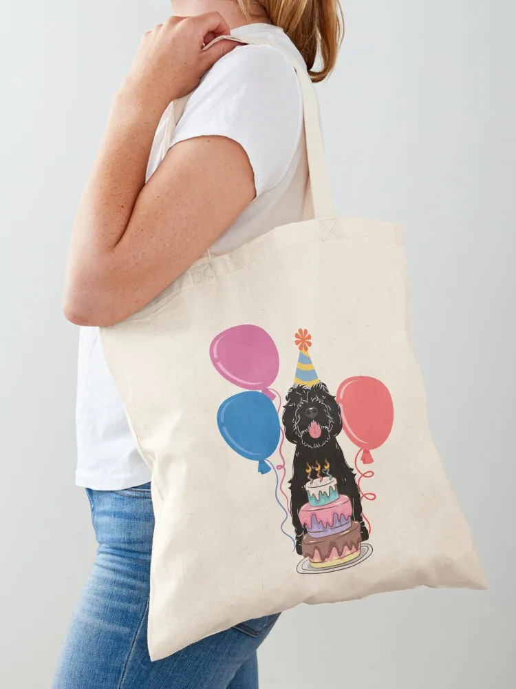 

Happy Birthday Black Sheepadoodle Tote Bag cute tote bag Custom bag Women's shopping Woman shopper