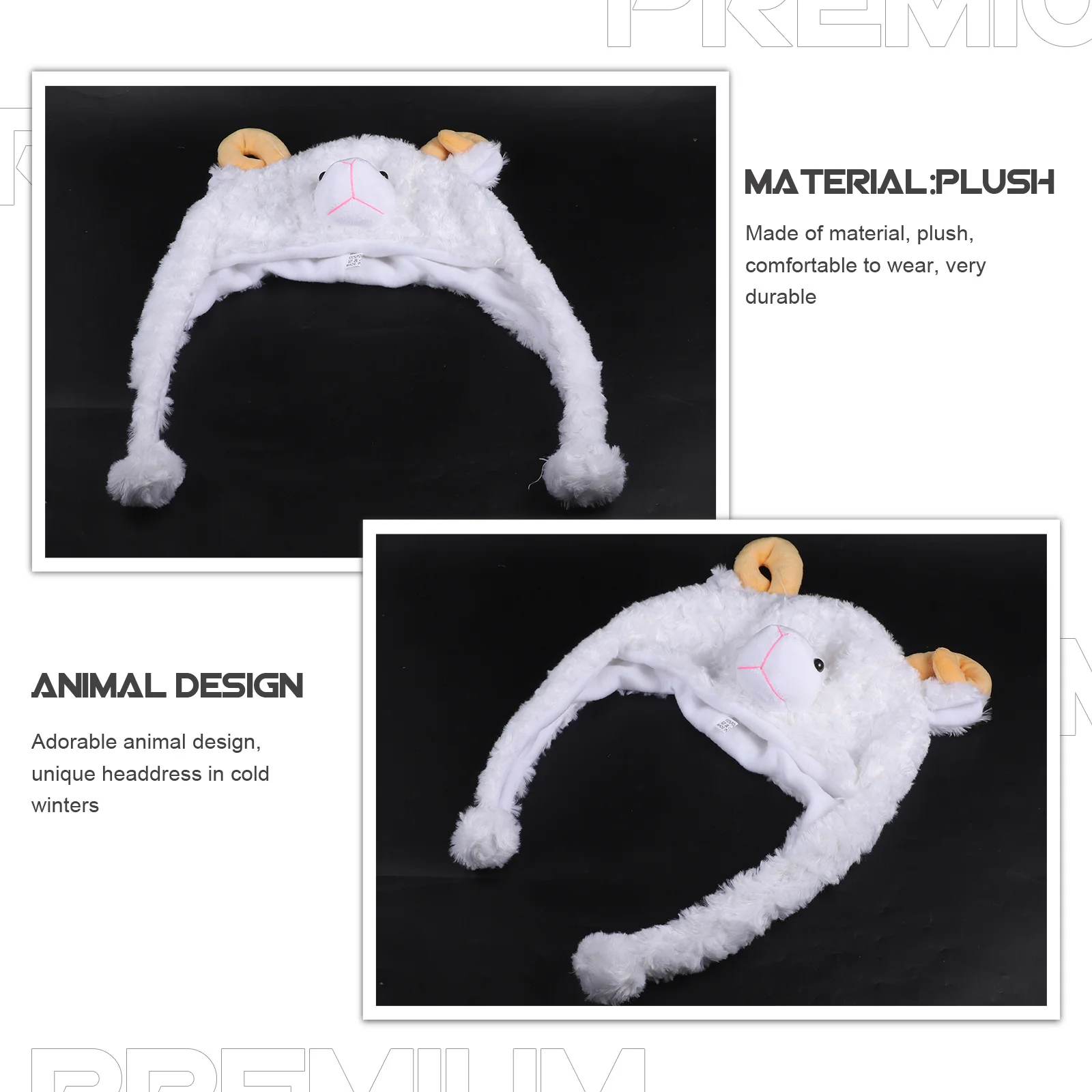 Adorabile cappello per animali taglia unica per la maggior parte dei copricapo invernale morbido e caldo di alta qualità con paraorecchie e pompon per costume per bambini e adulti