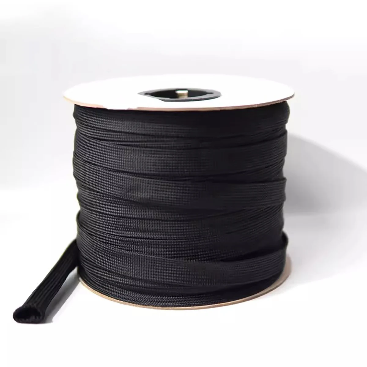 10M PET Elastic Woven Wire Mesh Black Encrypted Flame Retardant Woven Wire Mesh Nylon Computer Wire Mesh Tube Telescopic Sleeve