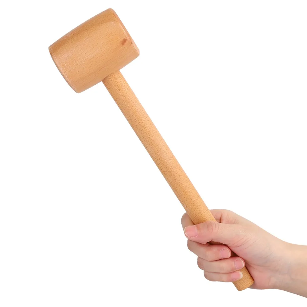 Solid Wood Wooden Mallet Damage-Free Striking Hand-Made Beech Wood Hammer Carving Design High Hardness Woodworking Hand Tool