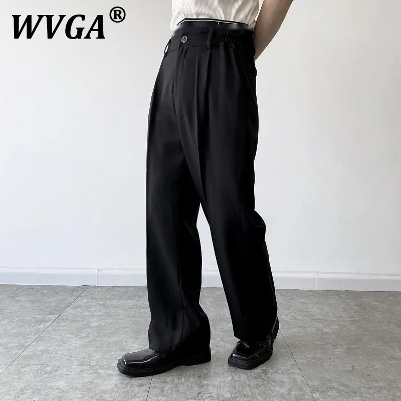 

WVGA Summer New Man Tide High Street Tide Korean Personality Pocket Elastic Waist Niche Chic Casual Straight Pants Ins Y2K W9289