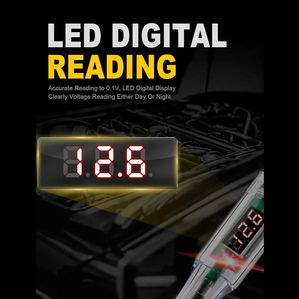 5-90V Digital LED Automotive Test Light Circuit Tester With Voltage Display For Car Truck Motorcycle