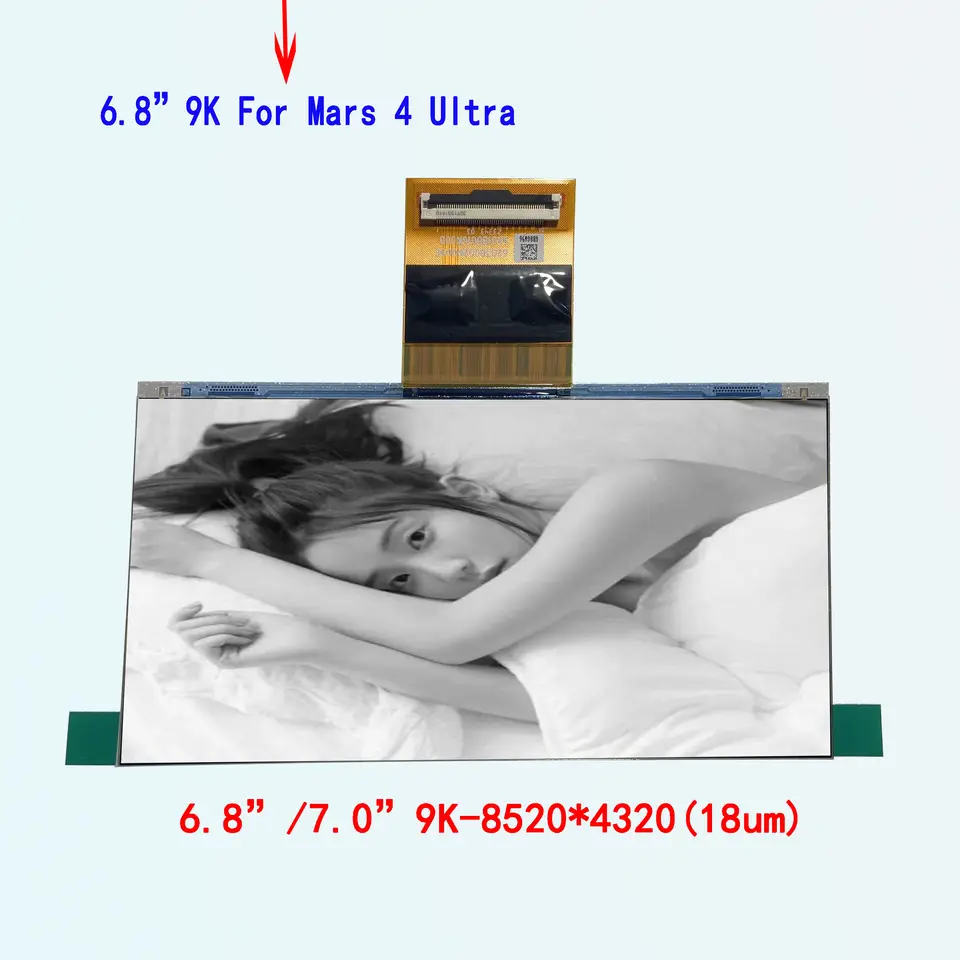 طابعة ثلاثية الأبعاد LCD إيليجوو مارس 4 ألترا 6.8"/7.0" 9K-8520X4320 18um UV شاشة أحادية اللون عرض/تغطية أسود وأبيض