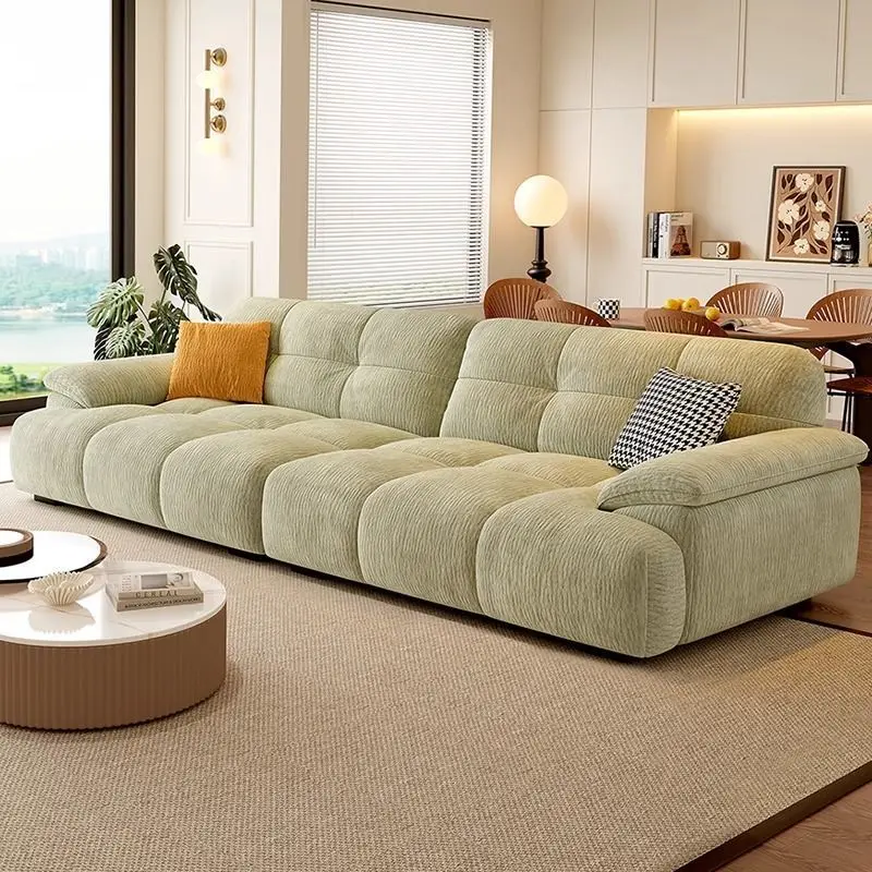 

Chenier's new marshmallow fleece fabric sofa, living room, small apartment, simple modern cream style sofa, straight row