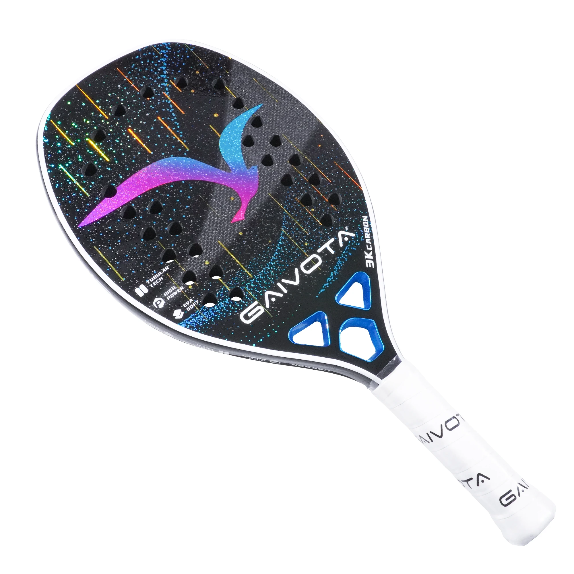 GAIVOTA 2025 Carbon fiber beach tennis racket 3K suitable for junior to senior professional athletes+knapsack