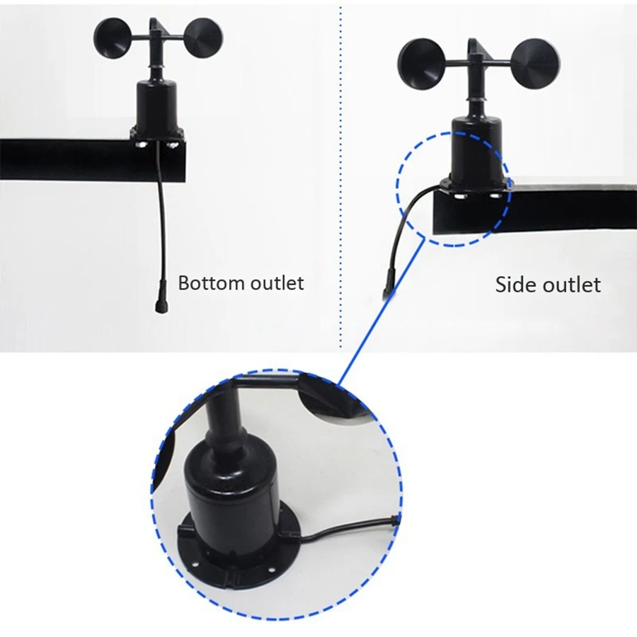 New 0-70M/S Wind Speed Sensor Environment Signal Output Pulse Type Three Cups Wind Speed Sensor Anemometer DC5-30V