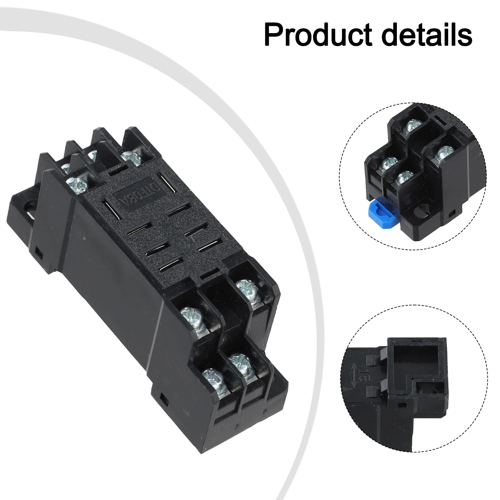 5Pcs DTF08A 8Pin Relay Socket Base For LY2N-J JQX-13F HH62P 35mm DI/N Rail Mount Plastic Holder Industrial Electrical Parts