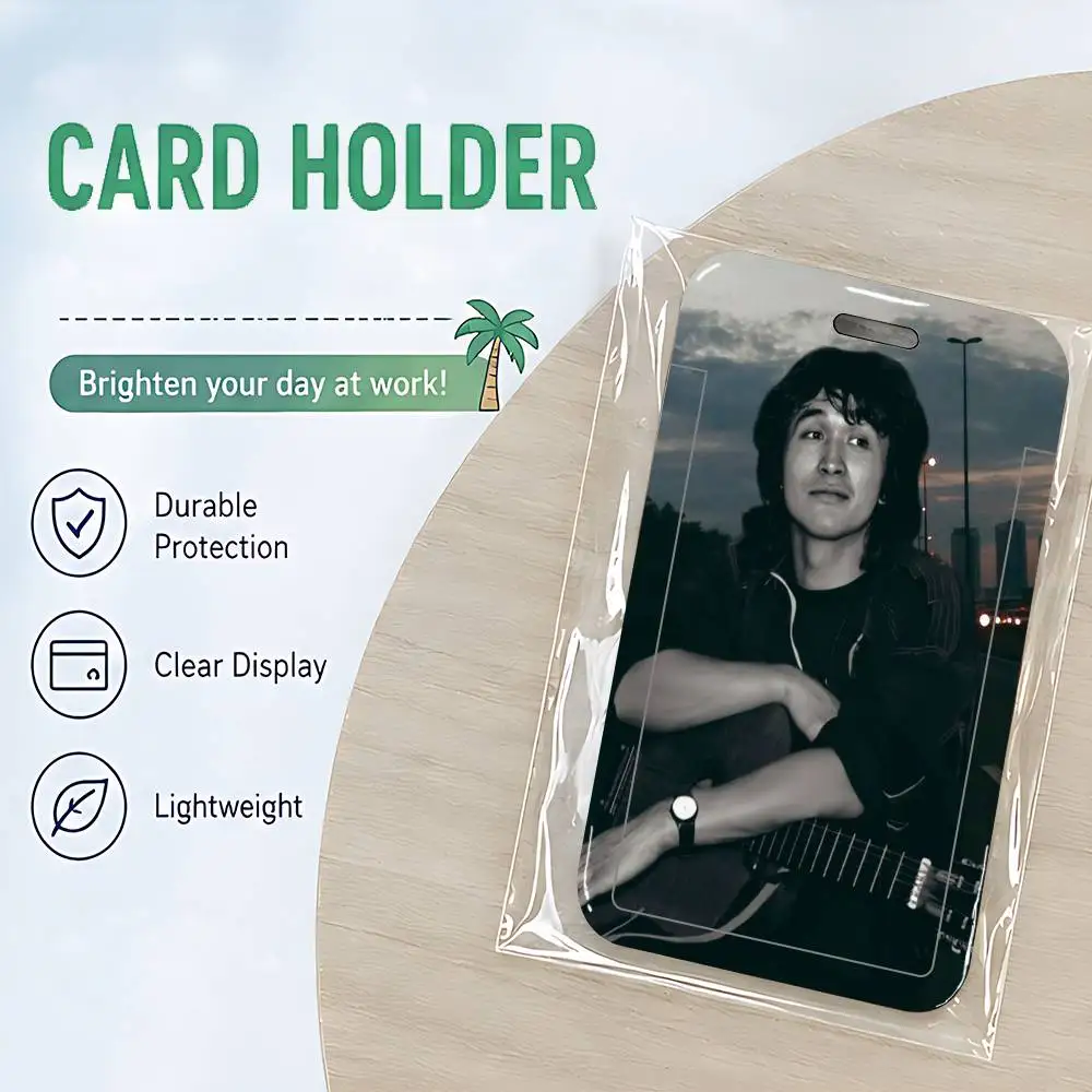 Retro Viktor Tsoi Clear ID Card Holder Lanyard Neck Strap Badge Case Door Credit Card Protector Daily Gift