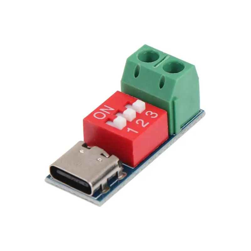 PD Trigger Module Type-C 5V-20V Adjustable Decoy DIP Switch Test Modul For Electronics DIY Charger Testing Repair Detection