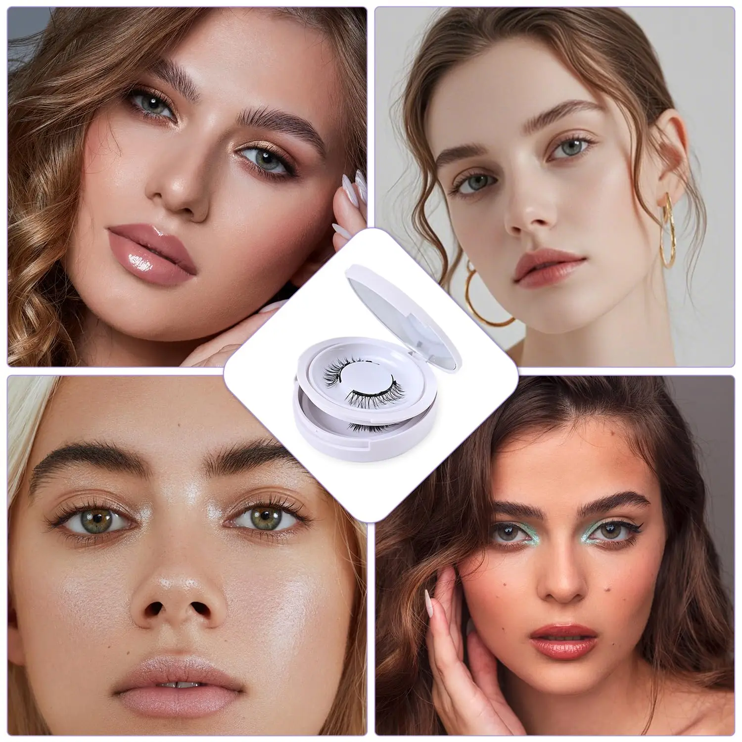マグネットつけまつげ（アプリケーター付き） - 接着剤不要、初心者向け再利用可能つけまつげキット、軽量で自然なマグネットつけまつげ