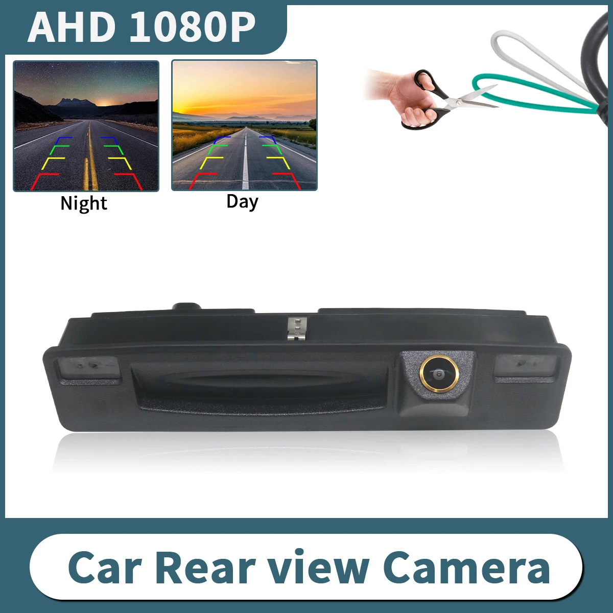 AHD 1080P 170° Vehicle Trunk Handle Rear View Reverse Camera For Ford Focus 2015 2016 2017 2018 2019 Waterproof Car